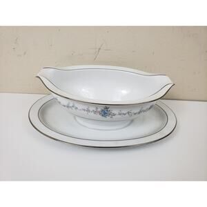Vintage Noritake Glencoe 6505 Gravy Boat with Attached Underplate Japan